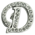 Rhinestone Letter D Pin